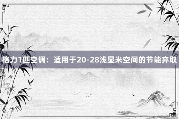 格力1匹空调：适用于20-28浅显米空间的节能弃取